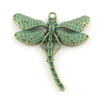 Dragonfly Zinc Alloy Big Pendant Rhinestone Settings X-PALLOY-R065-090-FF-1