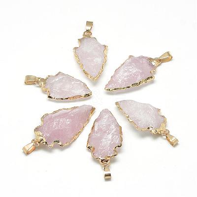 Natural Rose Quartz Pendants G-Q490-A02-1