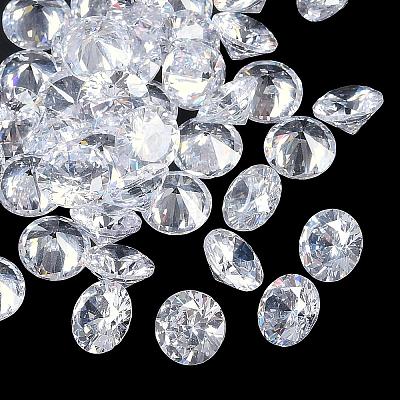 Clear Grade A Diamond Shaped Cubic Zirconia Cabochons X-ZIRC-M002-8mm-007-1