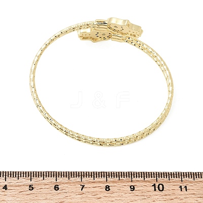 Brass Micro Pave Cubic Zirconia Cuff Bangles for Women BJEW-F526-08G-1