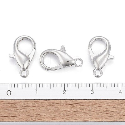 Platinum Plated Alloy Bracelet Lobster Claw Clasps X-E106-NF-1