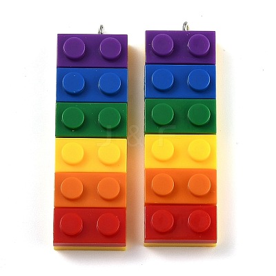 Rainbow Opaque Acrylic Pendants MACR-B0001-03A-1