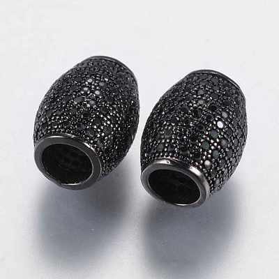 Brass Micro Pave Cubic Zirconia Beads ZIRC-G132-20B-1