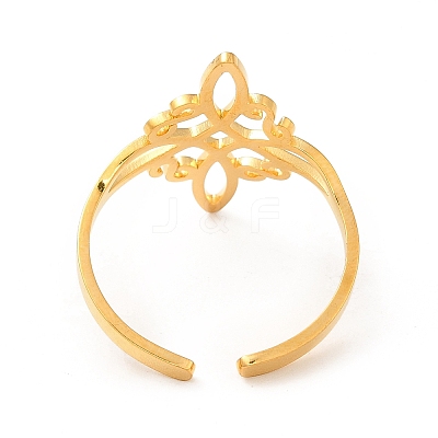 304 Stainless Steel Sailor's Knot Open Cuff Ring RJEW-F128-01G-1