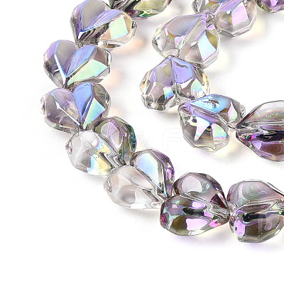 Electroplate Transparent Glass Beads Strands EGLA-B012-AB16-1