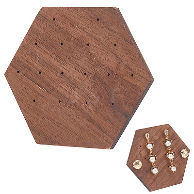 Walnut Stud Earrings Plate EDIS-WH20010-01B-1