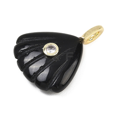 Natural Obsidian Carved Pendants G-G330-02G-05-1