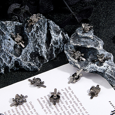 20Pcs Skull Alloy Decorative Brads FIND-FH0011-82B-1