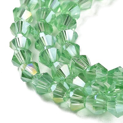 Transparent Electroplate Glass Beads Strands GLAA-F029-3mm-A24-1