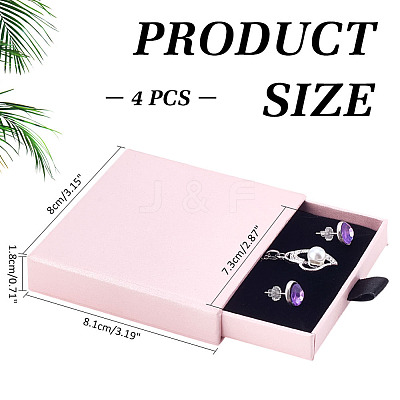 Cardboard Jewelry Set Drawer Boxes CON-WH0099-76D-1