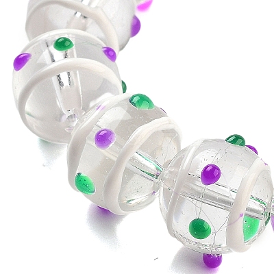 Glass with Enamel Beads Strands GLAA-M047-01D-1
