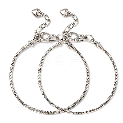 2Pcs Brass European Style Bracelets For Jewelry Making KK-YW0001-55-1