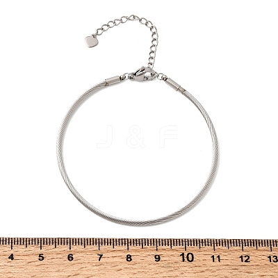 304 Stainless Steel Cable Wire Bangles for Women BJEW-P394-03P-1