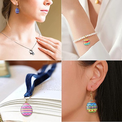 28Pcs 14 Colors Printed Alloy Pendants FIND-CJ0002-88-1