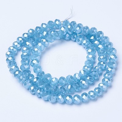 Electroplate Glass Beads Strands X-EGLA-A034-J8mm-A06-1