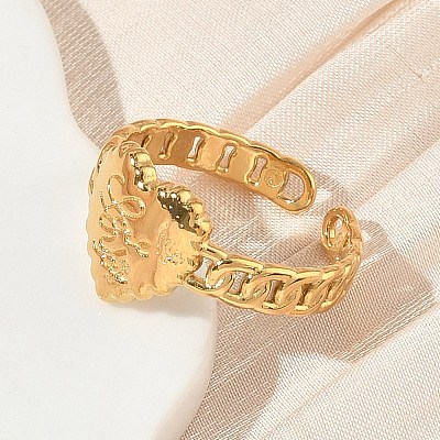 304 Stainless Steel Cuff Open Rings for Women RJEW-L341-05A-G-1