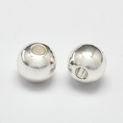 Rack Plating Brass Round Spacer Beads KK-I598-03S-RS-1