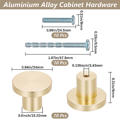 10 Sets Aluminium Alloy Cabinet Hardware FIND-GF0007-67G-1