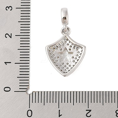 Rack Plating Brass Micro Pave Clear Cubic Zirconia Pendants KK-S380-37A-P-1