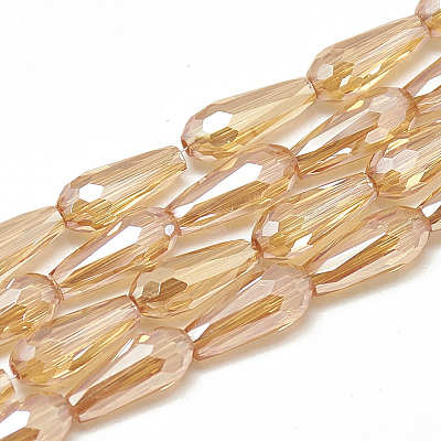 Electroplate Glass Beads Strands X-EGLA-Q099-C06-1
