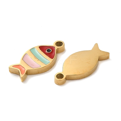 Ion Plating(IP) 304 Stainless Steel Enamel Charms STAS-D018-04G-1