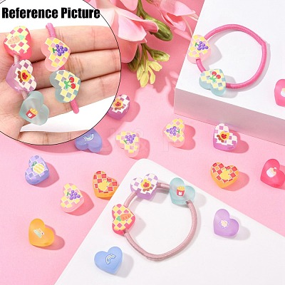 Transparent Printed Acrylic Beads MACR-S373-124-H06-1