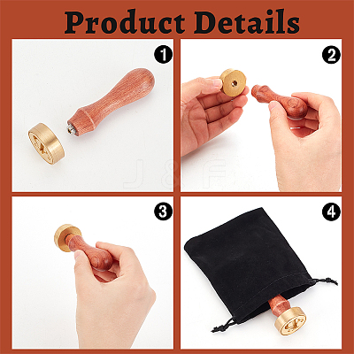 1Pc Golden Tone Brass Stamp Head DIY-OC0004-51P-1