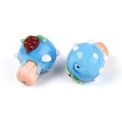 Handmade Lampwork Bumpy Beads LAMP-T022-06C-1