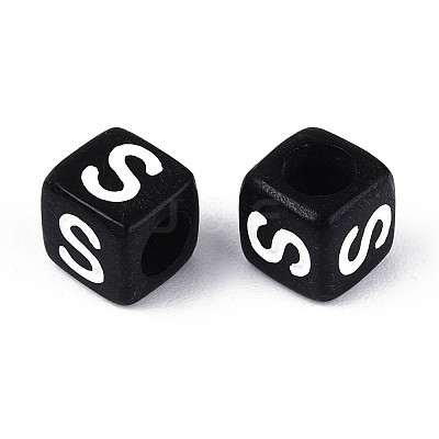 Initial Acrylic Horizontal Hole Beads X-OACR-ZX006-35S-1