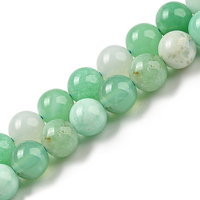 Natural Chrysoprase Beads Strands G-P503-6MM-03-1