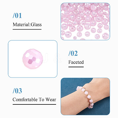 105Pcs 3 Styles Electroplate Opaque Solid Color Glass Beads Strands GLAA-TA0004-40B-1