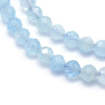 Natural Aquamarine Beads Strands G-E411-19B-4mm-1