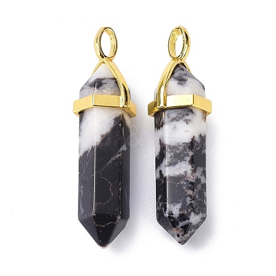 Natural Zebra Jasper Pointed Pendants G-G025-01G-26-1