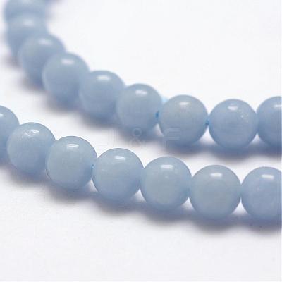 Natural Angelite Beads Strands G-P217-31-6mm-1