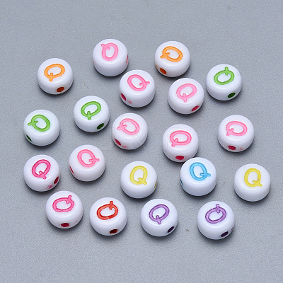 Craft Acrylic Horizontal Hole Letter Beads SACR-S201-11Q-1