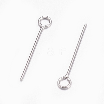 Tarnish Resistant 304 Stainless Steel Eye Pins STAS-O105-01P-0.6x18mm-1