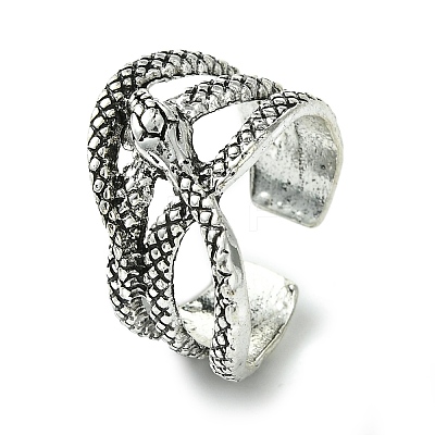 Snake Alloy Open Cuff Rings RJEW-K275-61AS-1