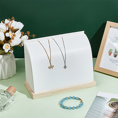 PU Imitation Leather Necklace Stands NDIS-WH0006-19A-1