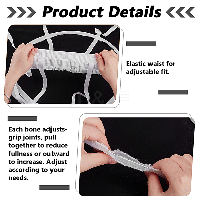 Polyester & Plastic Wire Skirt Hoop Petticoat for Wedding Dress Ball Gown DIY-WH0504-799A-1