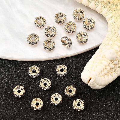 Brass Rhinestone Spacer Beads RB-A014-L4mm-01LG-NF-1