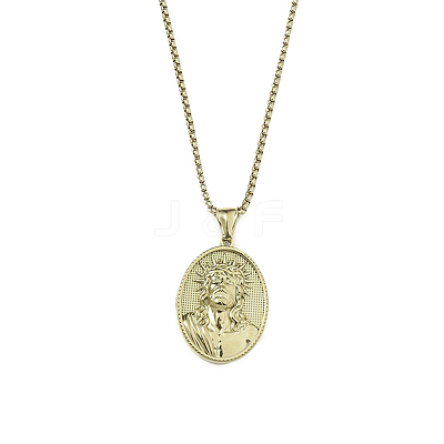 201 Stainless Steel Pendant Necklaces NJEW-C034-36G-1
