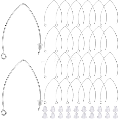 40Pcs 304 Stainless Steel Earring Hooks STAS-SP0001-40P-1