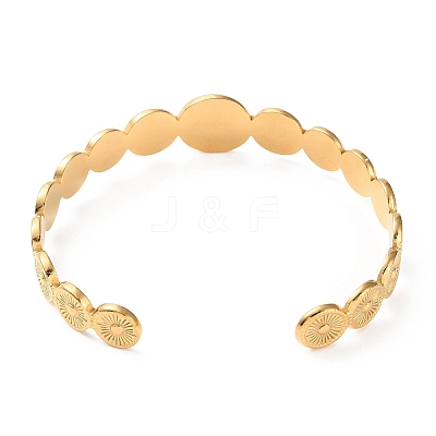304 Stainless Steel Sun Cuff Bangles BJEW-F457-25G-1