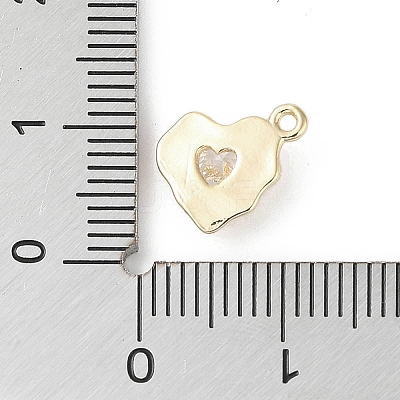 Brass Micro Pave Clear Cubic Zirconia Charms KK-G491-25G-1