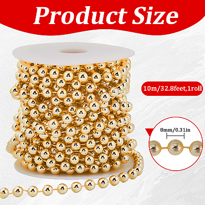 ABS Plastic Imitation Pearl Bead Chain KY-WH20006-09C-1