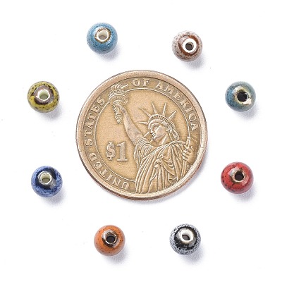 Fancy Aantiqued Glazed Porcelain Beads X-PORC-R401-M-1