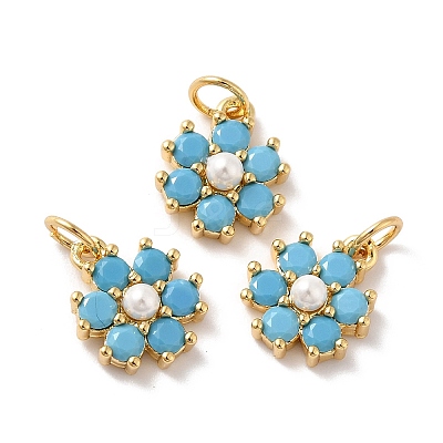 Rack Plating Brass Micro Pave Cubic Zirconia Charms KK-A160-22H-G-1