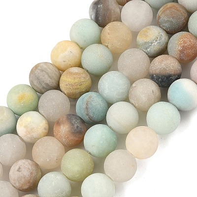 Natural Flower Amazonite Beads Strands G-G692-01F-10mm-1