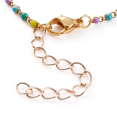 304 Stainless Steel Enamel Twisted Chains Bracelet Makings AJEW-JB00888-1