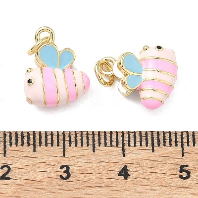 Brass Enamel Charms KK-F933-13G-1